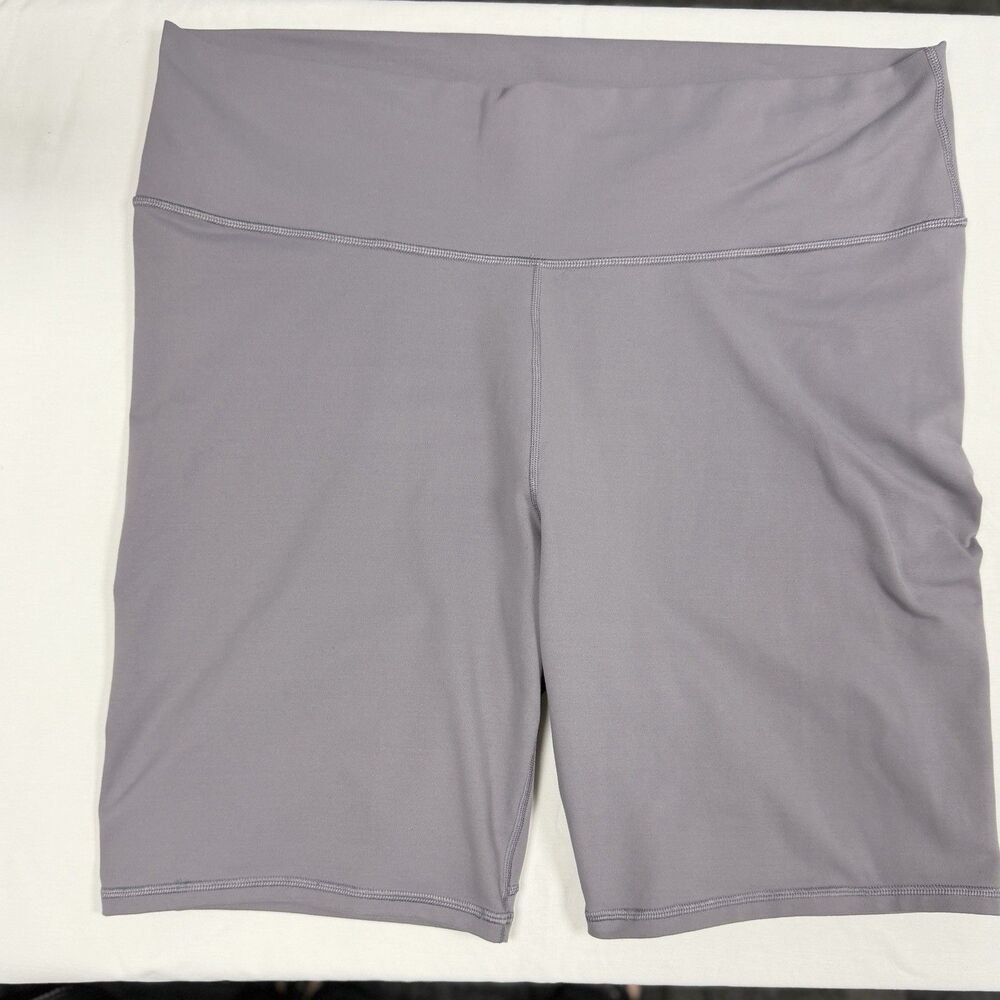 Fabletics Biker Shorts Women 3X Gray High Waisted Athletic Yoga Gym Workout